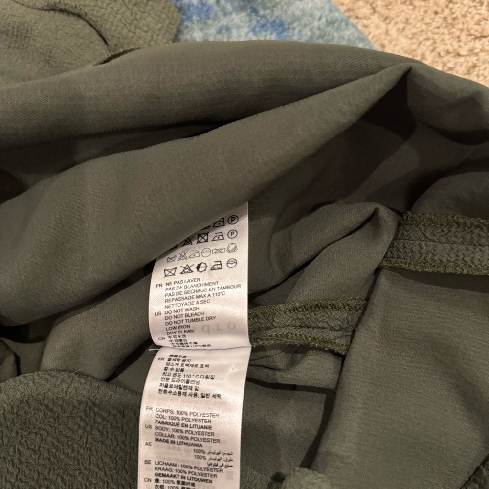 Sandro Paris Shift Dress Minimalist Quiet Luxury Designer Small Olive Green - Picture 10 of 11